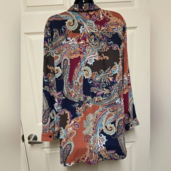 Chico’s Reversible Paisley-Dot Shirt Sz 3 (16) - Picture 9 of 16